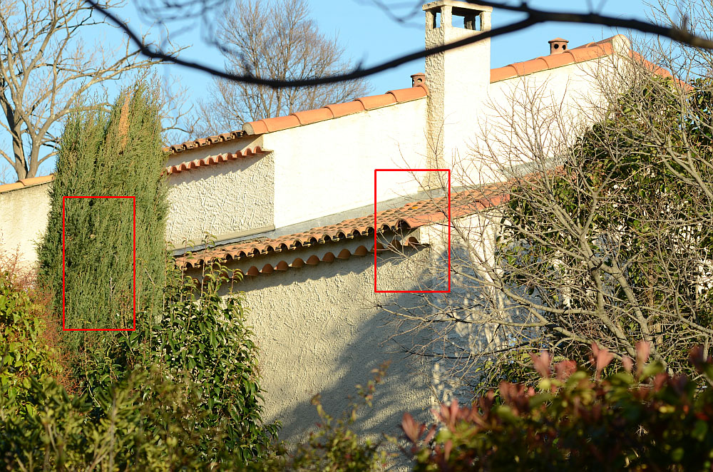 les cadres rouges montrent les 2 portions extraites
